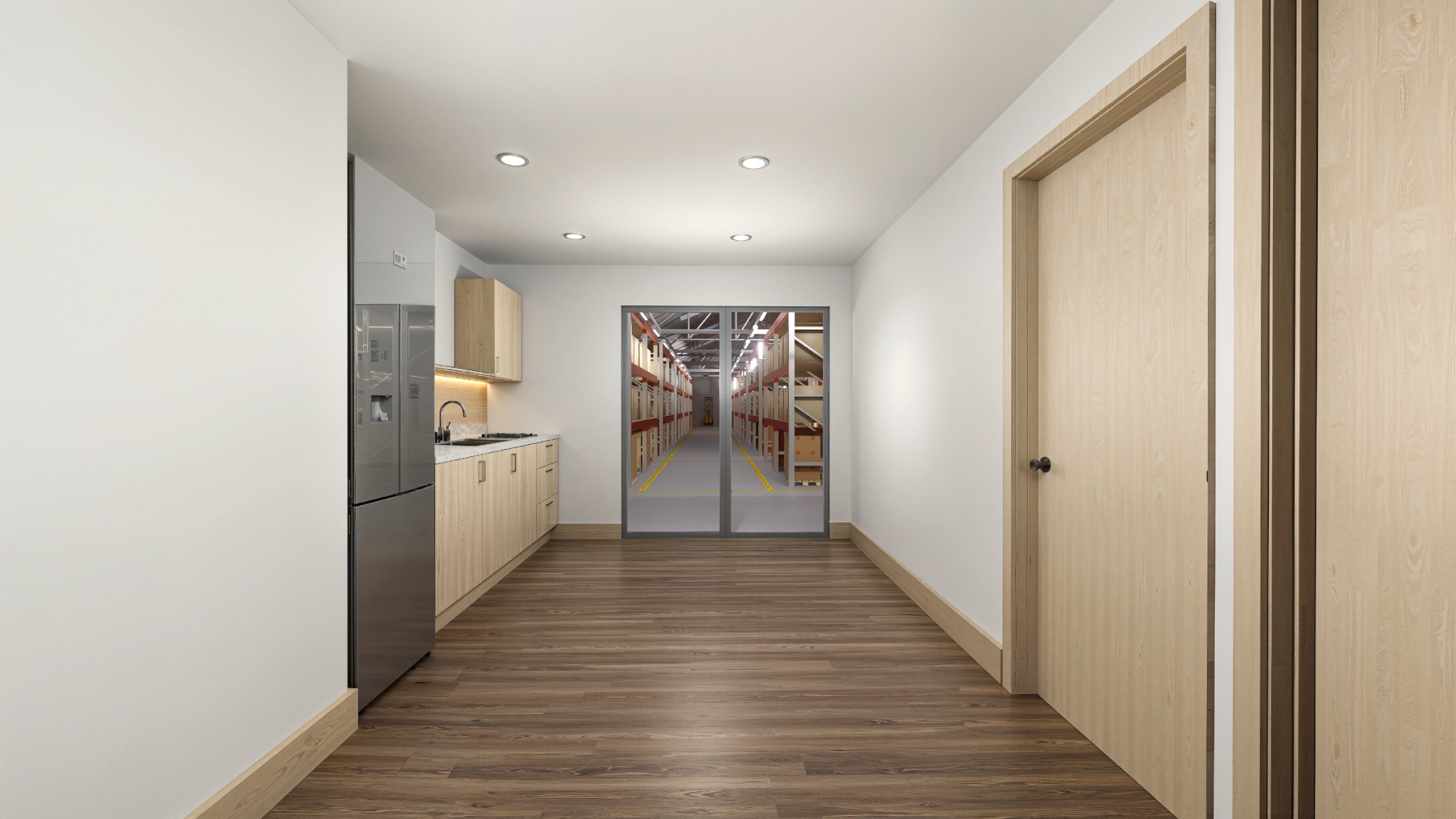 Unit F Corridor Render